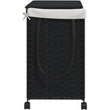 vidaXL Košara za rublje s kotačima crna 60 x 35 x 60 5 cm od ratana | shoptok.hr