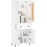  Visoka komoda bijela 69,5x34x180 cm konstruirano drvo Slike