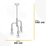Lesnina XXXL VISEČA SVETILKA 40/140 cm E27 | Shoptok.si