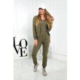 Kesi Set of 3in1 sweatshirt with press studs + top + khaki pants | shoptok.hr