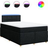 vidaXL Krevet box spring s madracem crni 120 x 190 cm od tkanine Cijene