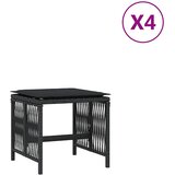  Vrtni stolci s jastucima 4 kom crni 41x41x36 cm od poliratana | Eponuda.com