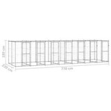 vidaXL Vanjski kavez za pse od pocinčanog čelika s krovom 16 94 m² | shoptok.hr