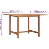  Vrtni blagovaonski stol 110 x 110 x 75 cm od masivne tikovine | shoptok.hr