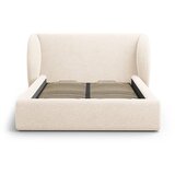 Micadoni Krem tapecirani bračni krevet s prostorom za odlaganje s podnicom 200x200 cm Miley – | shoptok.hr