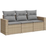  3-dijelni set vrtnih sofa od poliratana s jastucima bež | Eponuda.com