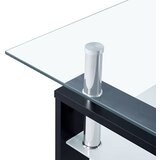  Stolić za kavu crno-prozirni 95 x 55 x 40 cm od kaljenog stakla | Eponuda.ba