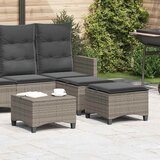 vidaXL Vrtni stolčki z blazinami 2 kosa Grey 55x55x36 cm Poly Rattan Cene