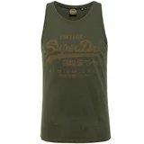 Superdry Majica 'HERITAGE' smeđa / kraljevski zelena