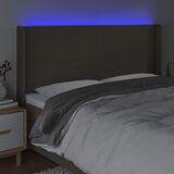  LED uzglavlje smeđesivo 183 x 16 x 118/128 cm od tkanine | shoptok.hr