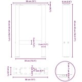  Noge za klub stolić bijele 2 kom 38 x (42-43) cm čelik - Bijela 38 x (42-43) cm 2 1 | shoptok.hr