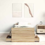  Okvir kreveta s uzglavljem i podnožjem boja hrasta 100 x 200 cm | shoptok.hr
