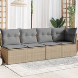 Maison Chic Vrtni kavč - Zunanji kavč z blazinami 4-sedežni bež poli ratan, (22043979) | Shoptok.si