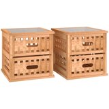 Maison Chic Dvo delni komplet Nočne omarice - Nočne mize 34x34x34 cm trdna orehovina, (21688647) | Shoptok.si
