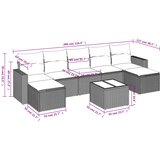  8-dijelni set vrtnih sofa od poliratana s jastucima crni | shoptok.hr