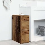vidaXL ozka kopalniška kredenca s kolesi starinski les inženirski les | Shoptok.si