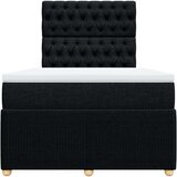 vidaXL Box spring postelja z vzmetnico črna 120x190 cm blago | Shoptok.si