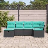  Set sofe s jastukom s pohranom 6 pcs Crna i Tirkizna poliratan | shoptok.hr
