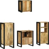 vidaXL Set namještaja za kupaonicu 4 pcs Smeđa Čvrsto drvo manga | shoptok.hr