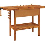  Radni stol s ladicom i škripcima 124x52x83 cm Masivno drvo akacije | shoptok.hr