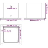  Postolja za stupove kvadratna 12 kom 141x141 mm pocinčani čelik | shoptok.hr