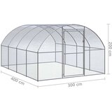 Vanjski kokošinjac 3 x 4 x 2 m od pocinčanog čelika | shoptok.hr