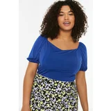 Trendyol Curve Saks Sleeve Detail Knitted Blouse