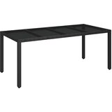  9-dijelni vrtni blagovaonski set s jastucima crni od poliratana Crna 190 cm table length | shoptok.hr