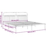  Metalni okvir za krevet s uzglavljem crni 193x203 cm | shoptok.hr