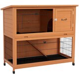 PawHut Kletka za male živali, pritlikava zajčja kletka, kletka za male živali, zunanja, 123 x 63 x 112 cm, (5000240519) | Shoptok.si