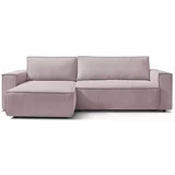 Bobochic Paris svijetlo ružičasta kutna dvostrana sofa od sumota nihad