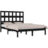  Posteljni okvir črn iz trdne borovine 200x200 cm, (20684715) | Shoptok.si