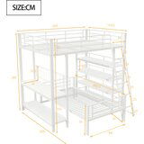 Möbrio Pogradna postelja 140x200 cm - z več predali za shranjevanje - kovinski okvir - bela, (22060383) | Shoptok.si