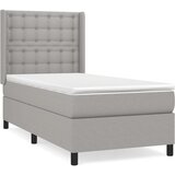  Okvir kreveta s oprugama i madrac svjetlosivi 80x200cm tkanina | shoptok.hr