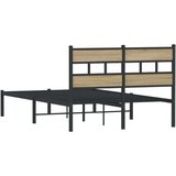 vidaXL Metalni okvir kreveta bez madraca boja hrasta sonome 120x190 cm | shoptok.hr