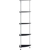 vidaXL Police s 5 razina crne 30 x 30 x 130 cm od kaljenog stakla | shoptok.hr