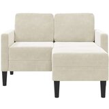 SOFA 2-sjed s ležaljkom u obliku slova L krem 125 cm baršun | shoptok.hr