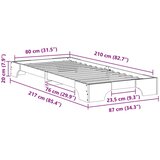  Krevetna konstrukcija Smeđa 80 x 210 cm Čvrsto borovo drvo | shoptok.hr