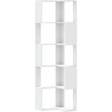 vidaXL Kutni regal za knjige s 5 razine bijeli 50x50x179 cm drveni | shoptok.hr