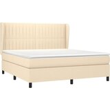  Box spring postelja z vzmetnico krem 180x200 cm blago | Shoptok.si