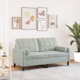  Dvosjed s ukrasnim jastucima svjetlosivi 140 cm baršunasti | shoptok.hr
