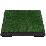  Toalet za ljubimce s pladnjem i travom zeleni 63 x 50 x 7 cm | shoptok.hr