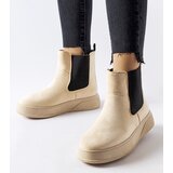 Gemre Beige platform ankle boots Benilde | Shoptok.si