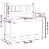  Klupa bijela 80x41x77 cm od masivne borovine | shoptok.hr
