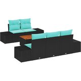 vidaXL Vrtna sedežna garnitura 6 pcs Črna in turkizna, (5000019962) | Shoptok.si