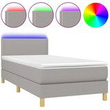 Maison Chic Box spring postelja - Vzmetna postelja z vzmetnico LED svetlo siva 90x200 cm blago SL21490, (21903418) Cene