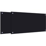  Kuhinjske zaštite od prskanja 2 kom crne 80 x 40 cm staklene | shoptok.hr