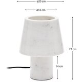 Kave Home Slonokoščena marmorna namizna svetilka z marmornim senčilom (višina 27 cm) Alaro – | Shoptok.si
