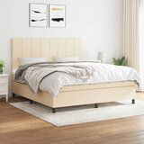 The Living Store Box spring postelja z vzmetnico krem 160x200 cm blago - Box Spring Postelja, (21438602) Cene