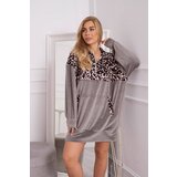 Kesi Leopard print velvet dress grey Cijene
